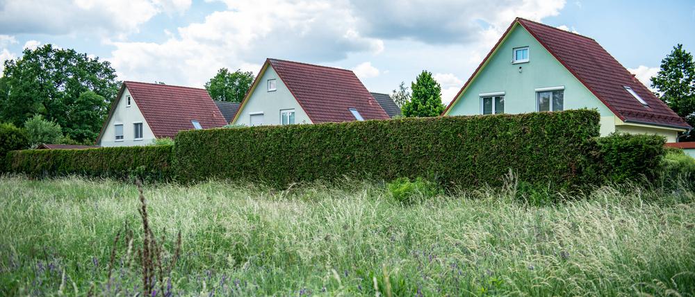 Einfamilienhaus-Siedlung am Siedlerrain in Teltow bei Berlin. 