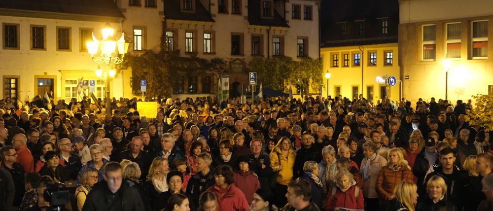 Demonstration am 18. Oktober in Grimma gegen die Energiepolitik der Bundesregierung.