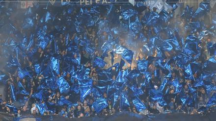 Mannheims Fans vor dem Spiel. Da war die Stimmung noch gut. Dann gab es gleich mehrere Ärgernisse für den Drittligisten.