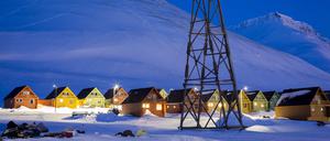 Der Ort Spitzbergen in Norwegen.