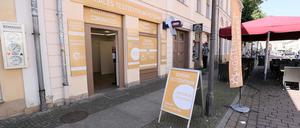 Corona-Teststation in der Potsdamer Innenstadt. 