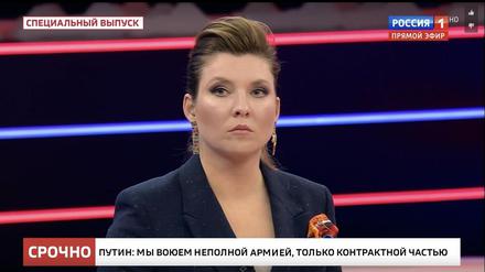 Olga Skabejewa moderiert die beliebteste Talkshow im russischen Fernsehen. 