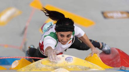 Klettersportlerin Elnas Rekabi bei den Asienmeisterschaften in Südkorea