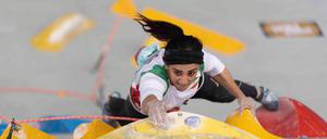 Klettersportlerin Elnas Rekabi bei den Asienmeisterschaften in Südkorea