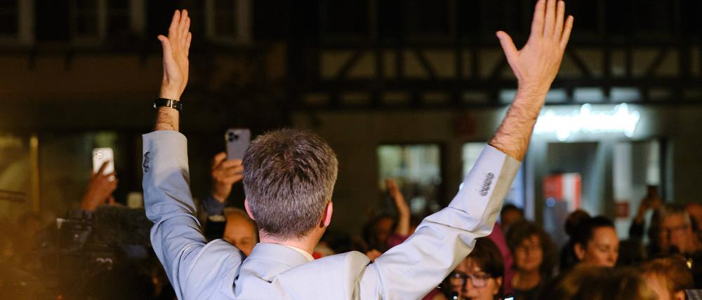 Boris Palmer am Wahlabend in Tübingen, 2022.