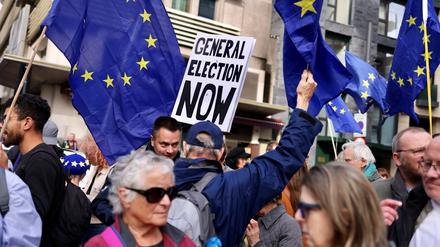 Pro-EU-Marsch in London. Eine Mehrheit der Briten hält den Austritt aus der EU inzwischen für einen Fehler. 