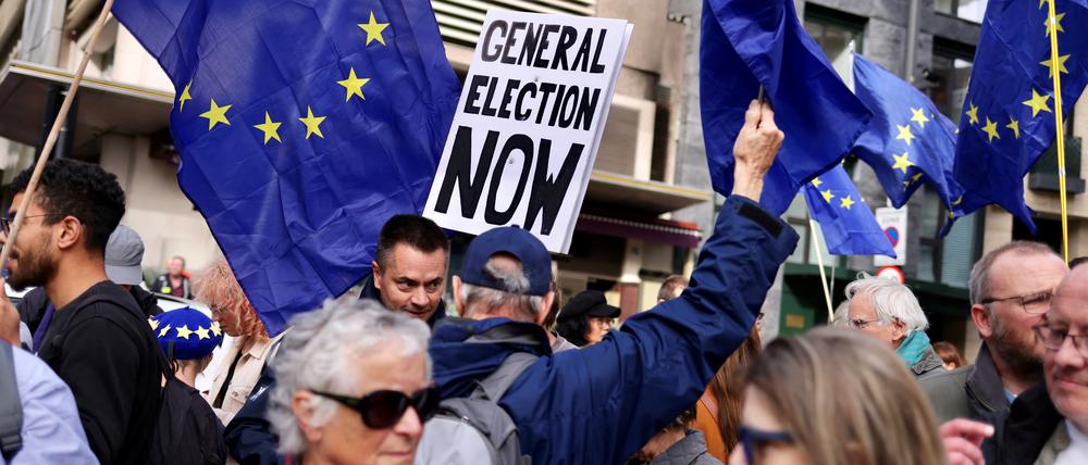 Pro-EU-Marsch in London. Eine Mehrheit der Briten hält den Austritt aus der EU inzwischen für einen Fehler. 