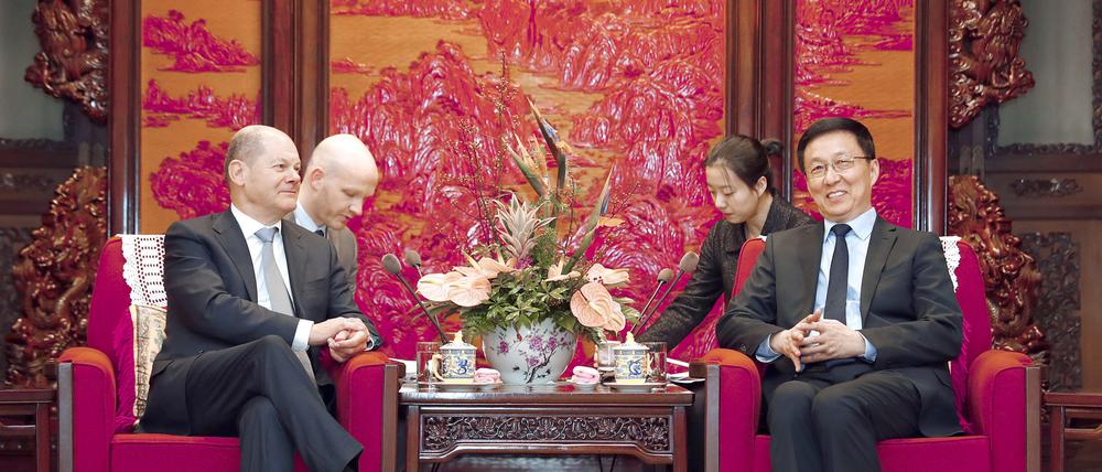 Olaf Scholz 2019 in China, damals noch als Bundesfinanzminister. 