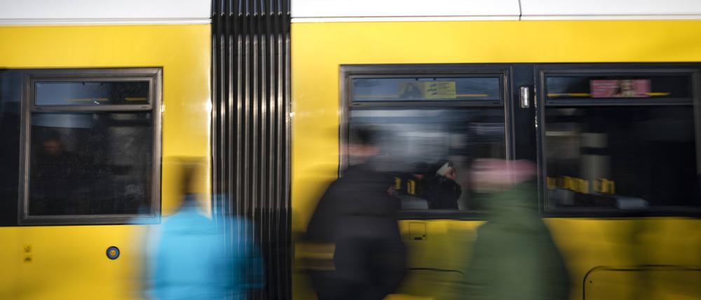Eine Tram, aufgenommen am 14.02.2018 in Berlin.