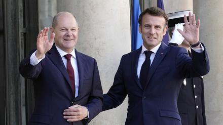 Kanzler Scholz (links) war am Mittwoch bei Präsident Macron in Paris zu Gast.