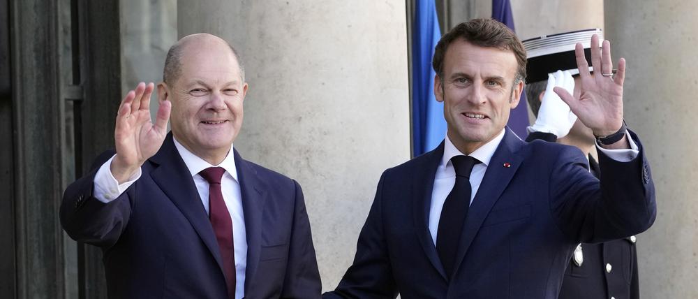Kanzler Scholz (links) war am Mittwoch bei Präsident Macron in Paris zu Gast.