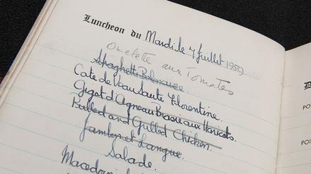 Menübuch der Königin Elizabeth II. aus dem Jahr 1959. 