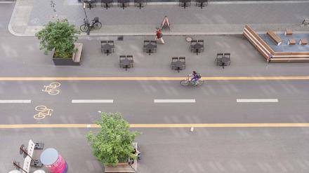 Modellprojekt autofreie Friedrichstraße.