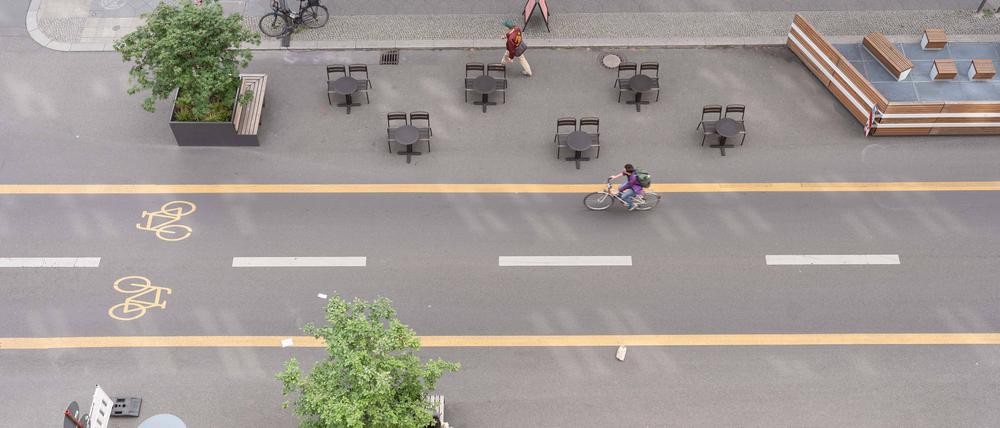 Modellprojekt autofreie Friedrichstraße.