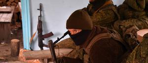 Söldner der Wagner-Gruppe nahe der Frontlinie in Luhansk