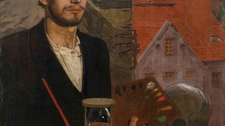 Oskar Zwintscher, Selbstbildnis mit Tod, 1897. Öl auf Leinwand, Kunstsammlungen Chemnitz.