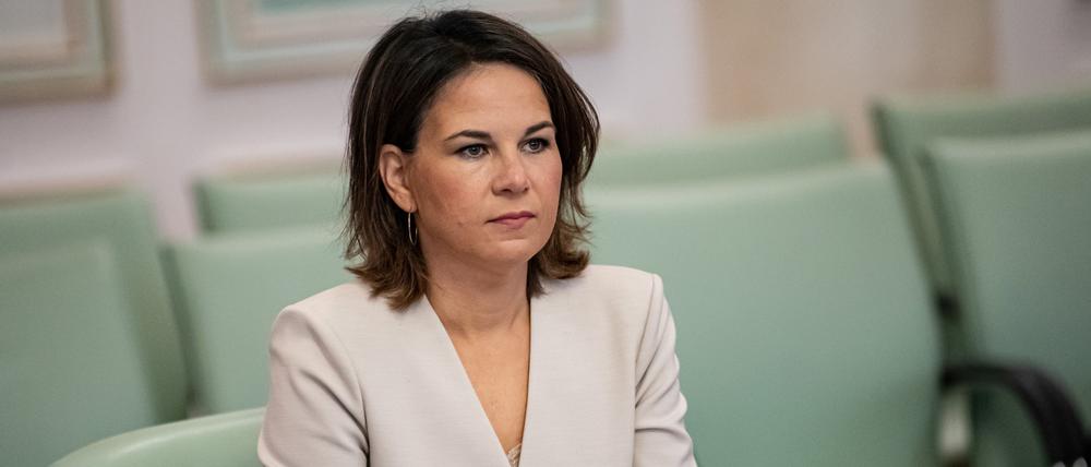Annalena Baerbock (Bündnis 90/Die Grünen), Außenministerin, auf ihrer Reise durch Zentralasien.