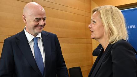 Faesers Gespräch mit Gianni Infantino verlief eher routiniert.