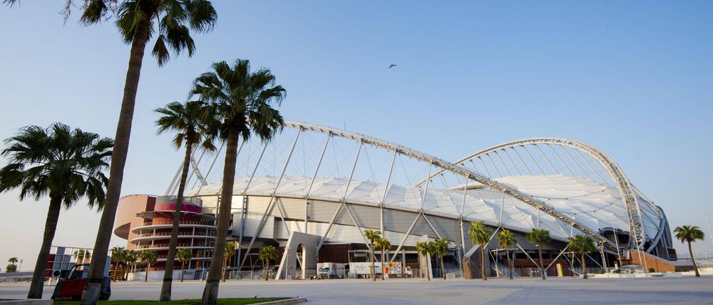 Das Khalifa International Stadion in Doha. Hier werden die WM-Spiele ausgetragen.