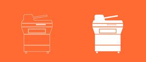 Multifunction printer or automatic copier icon .