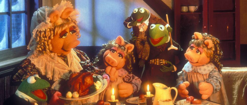 Szene aus der „Weihnachtsgeschichte“ der Muppets.
