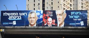  Wahlplakate in Israel vor der Entscheidung für Netanjahu