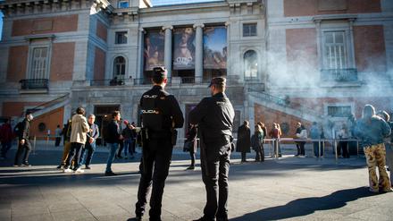 Vor dem Prado-Museum in Madrid.