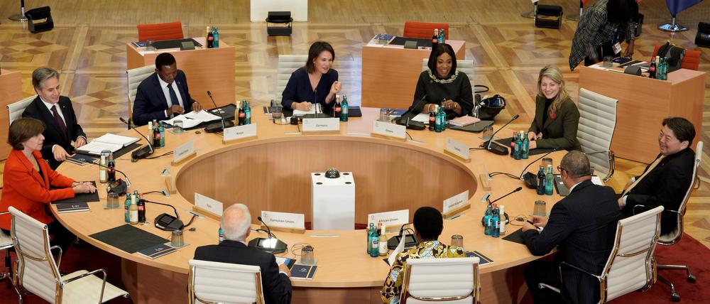 Die deutsche Außenministerin Annalena Baerbock empfing ihre G7-Kollegen am symbolträchtigen Ort des westfälischen Friedens in Münster. 