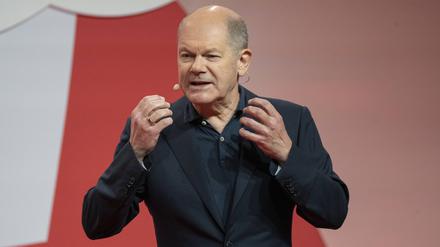 Bundeskanzler Scholz beim SPD-Konvent in Berlin.