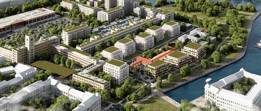 Im Havelufer-Quartier in Spandau-Hakenfelde entstehen seit September 1.800 Mietwohnungen, gut 300 davon sozial gefördert. Entwickelt wird das Projekt von Patrizia und Kauri Cab.