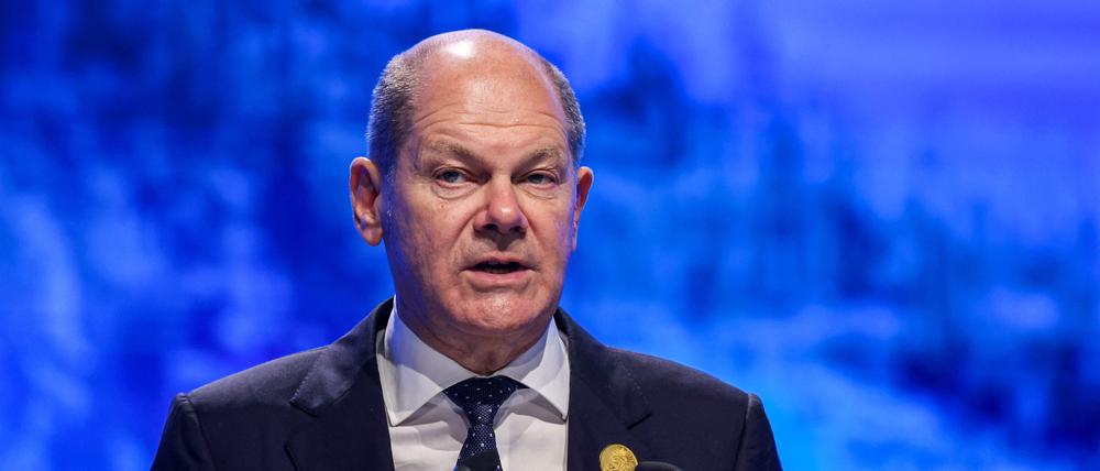 Bundeskanzler Scholz auf der Klimakonferenz.