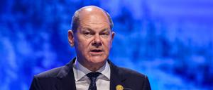 Bundeskanzler Scholz auf der Klimakonferenz.