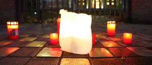 Stolpersteine im Hamburger Grindelviertel.