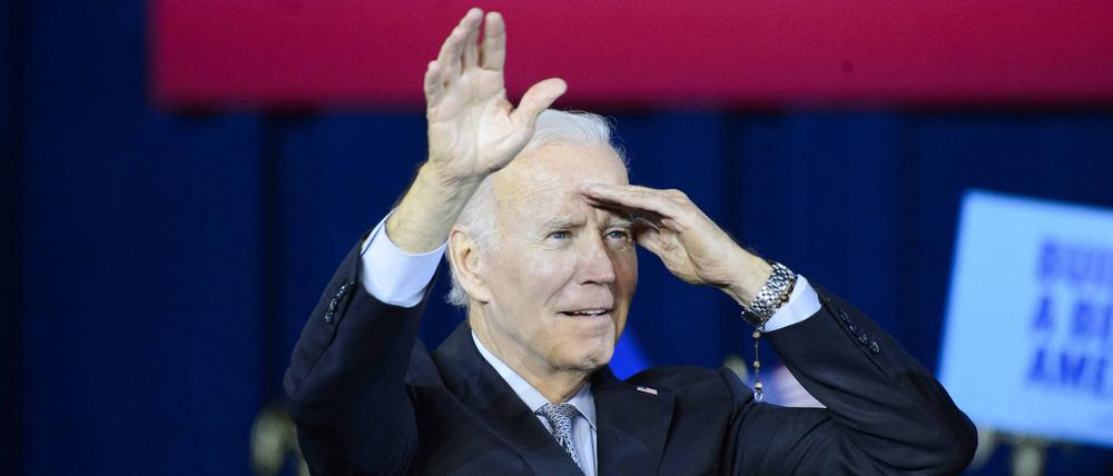 US-Präsident Joe Biden bei der Abschlusskundgebung in Maryland am Montagabend.