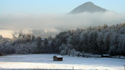 Eine bayerische Schnee-Idylle.