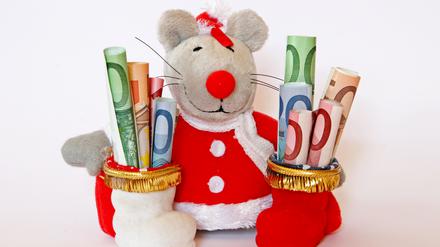 Weihnachtsmaus und Geld.