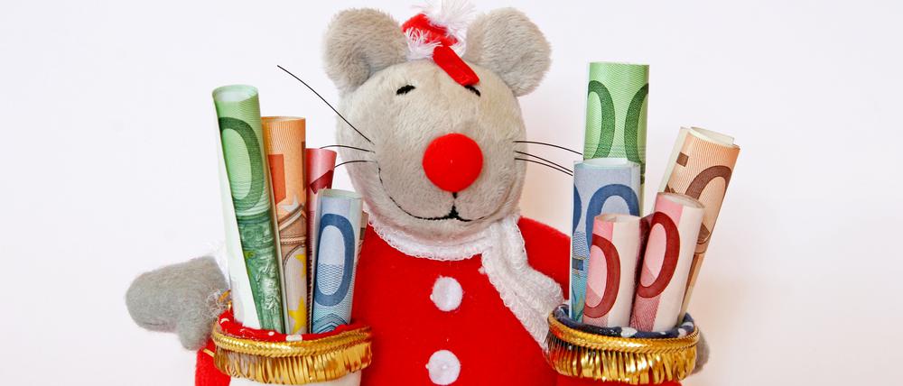 Weihnachtsmaus und Geld.