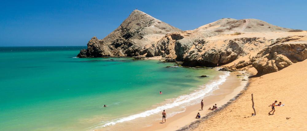 Der kolumbianische Zuckerhut am Strand der Guajira.