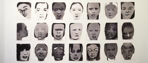 Porträtgalerie von Marlene Dumas mit dem Titel „Betrayal“ von 1994.