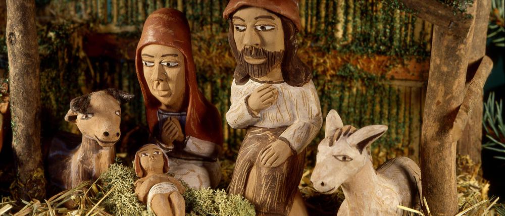 Krippenszene nach der Geburt Jesu.