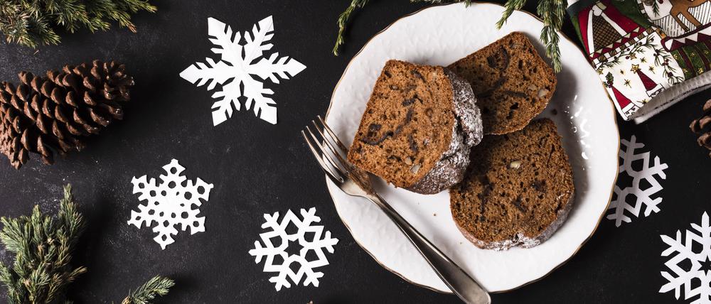 Draufsicht auf einen leckeren Kuchen.
