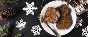 Draufsicht auf einen leckeren Kuchen.