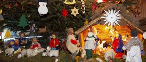 Krippe in einer Kirche in Hamburg.