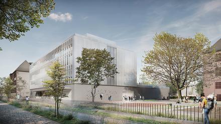 Die Turnhalle an der Anhaltiner Straße wird abgerissen: Ein Neubau entsteht, in dem gegessen, gelernt, sich getroffen – und auch Sport getrieben wird.