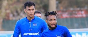  Davie Selke (li.) und Chidera Ejuke im Training. 