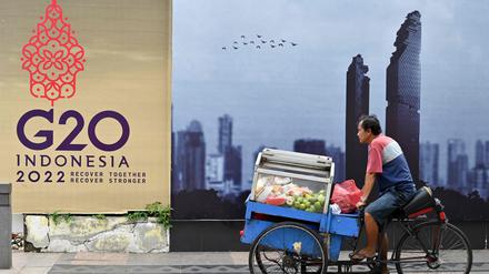 Straßenszene in Jakarta vor dem G20-Gipfel