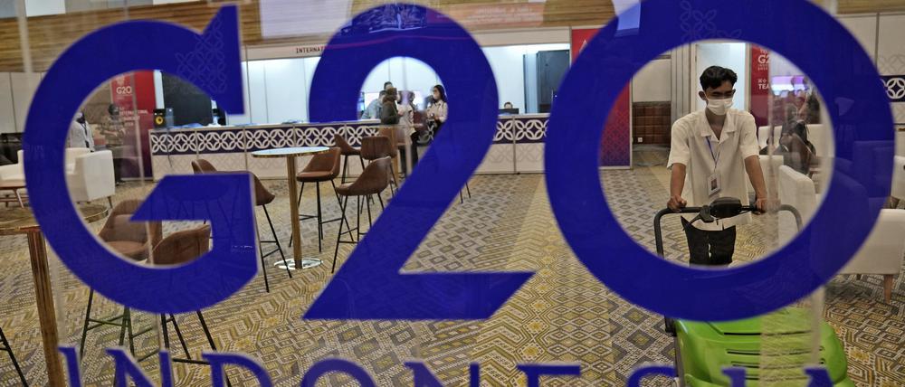 Bick in das Medienzentrum des G20-Gipfels auf Bali