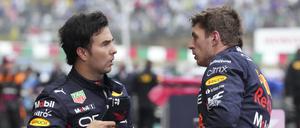 Streit unter Teamkollegen. Sergie Perez (li.) und Max Verstappen (r). 