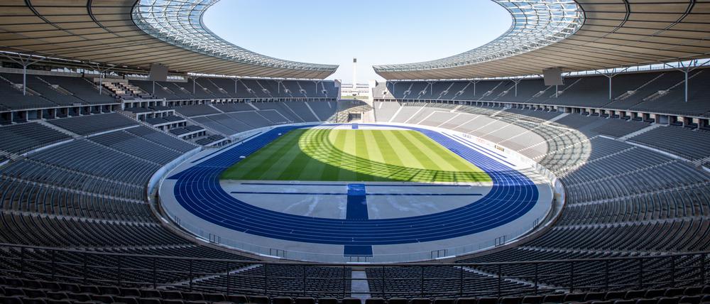 Ein Blick über das Olympiastadion Berlin. Union Berlin will während des Ausbaus der Alten Försterei ins Olympiastadion ausweichen. 