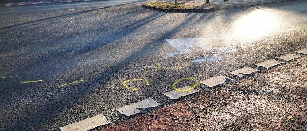 Die Unfallstelle in Berlin-Hohenschönhausen. 